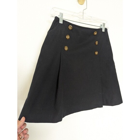 Moussy Black Mini Skirt Women's Size 2 Pleated Buttons - Picture 2 of 10